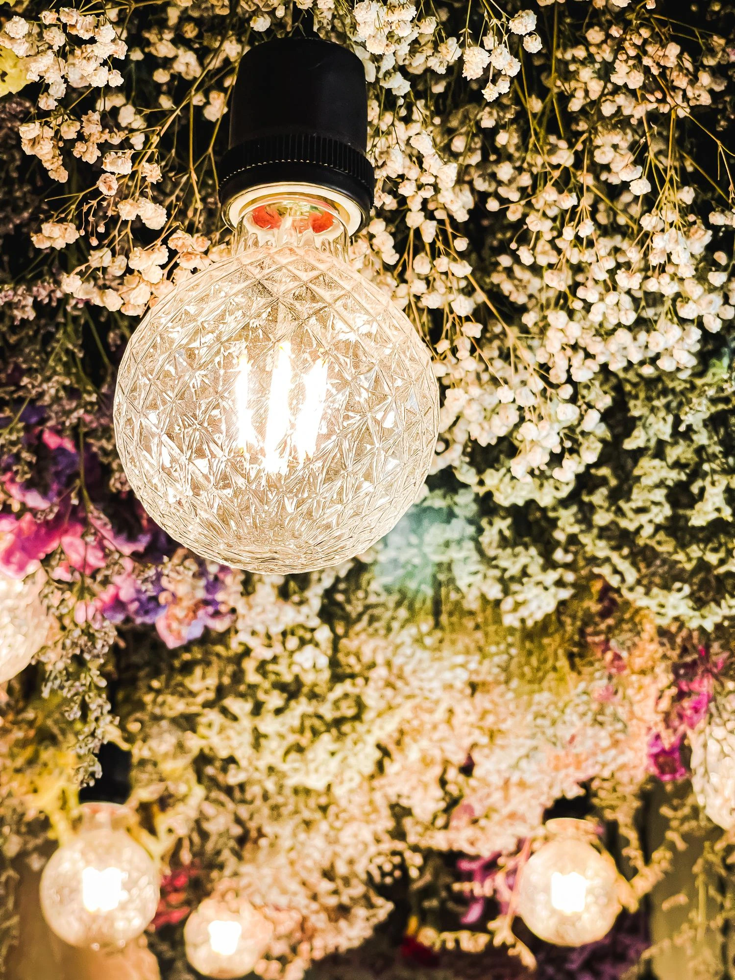 Floral Décor and Lighting Setup